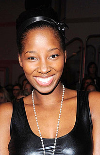 Photo of Jamelia on Front Row at Jenny Packham Show London Fashion Week Spring 2009. Love or Hate Her Hairband and Beauty Look?