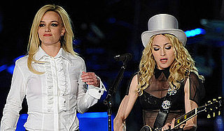 Photo of Madonna and Britney Spears Performing in LA Sweet and Sticky Tour. Whose Beauty Look Do You Like Best?