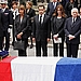 France's Minister of Culture Christine Albanel, French President Nicolas Sarkozy, Carla Bruni-Sarkozy, Pierre Berge and Mayor of