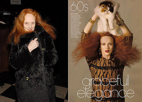 Karen Elson Pulls On Her Grace Coddington Face for Vogue August 2008