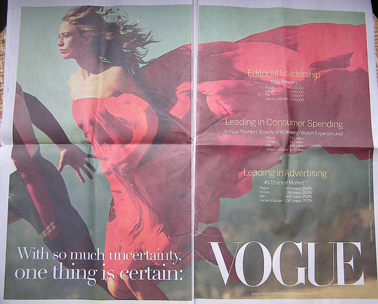 Vogue Touts Its Certainty in New York Times Vogue Touts Its Certainty in New York Times