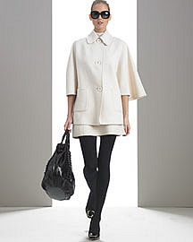 MICHAEL KORS Cashgora Cape Coat & Sleeveless Panel Dress