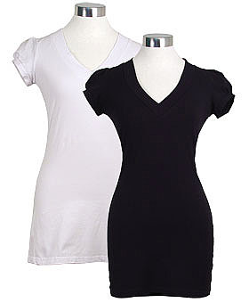 Puff Sleeve Long Cotton Tee by Tulle Clothing ($20.59)