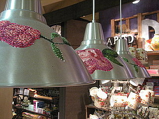 Cool Idea:  Embroidered Metal Lampshades