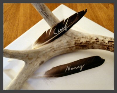 Cool Idea: Duck Wing Quill Place Cards