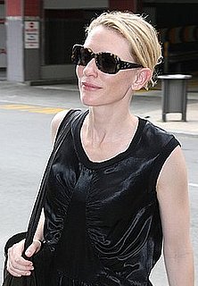 Actress Cate Blanchett Wearing Tortoise Sunglasses in Perth, Australia