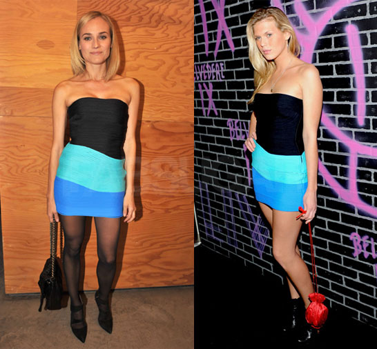 Diane Kruger and Alexandra Richards Wear Alexander Wang Stretch Turquoise Dress Diane Kruger and Alexandra Richards Wear Alexander Wang Stretch Turquoise Dress