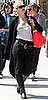 Gwen Stefani Strolls Ventura Boulevard in a Pirate Ensemble With Brown Belt and Coral LAMB Bag