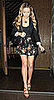 Lauren Conrad in LA in a Black Alice & Olivia Blazer, Floral Skirt, and Tan Miu Miu Sandals
