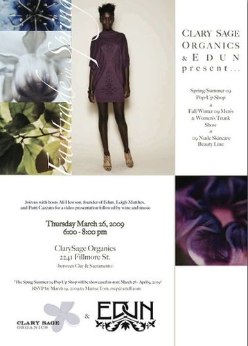 Edun Pop Up Shop at Clary Sage on Fillmore