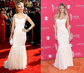 Mad Men Actress January Jones and Swimsuit Model Marisa Miller Wear the Same White Dolce & Gabbana Dress