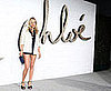 Big Love Actress Chloe Sevigny Attends Chloe LA's Opening Boutique Party in Navy and Cream and Short Shorts