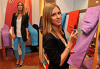 Nicky Hilton Attends BrightPair Launch Party for Paige Premium Denim and OPI Wearing Bright Blue Jeans and Black Blazer