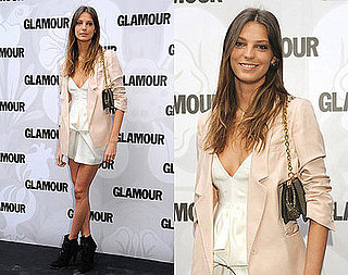 Daria Werbowy Attends Glamour Magazine Beauty Awards 2009 in Stella McCartney Nude Blazer and White Dress