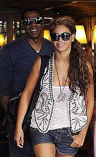 Beyonce Knowles in a Studded Balmain Vest With Jay-Z in Spain