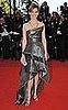 Hilary Swank Attends 2009 Cannes Film Festival in Gunmetal Tiered Gown