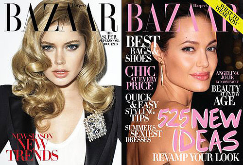Doutzen Kroes and Angelina Jolie on July Cover of Harper's Bazaar