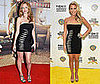 Heather Graham and Kristin Cavallari Wear Herve Leger Black Strapless Slash Dress
