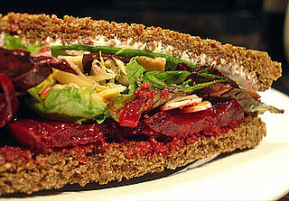 Recipe For Roasted Beet Sandwich With Avocado, Goat Cheese, and Toasted Almonds