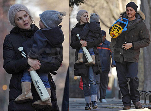 Photo of Keri Russell, River Deary and Shane Deary Walking Around Brooklyn