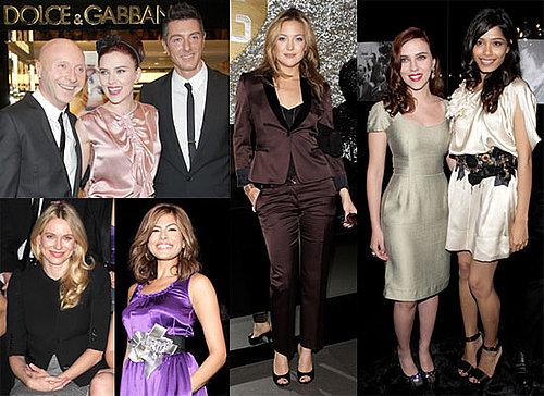Photos of Scarlett Johansson, Freida Pinto, Naomi Watts, Eva Mendes and Kate Hudson at the Dolce & Gabbana Festivities