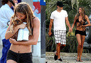 Gisele Heads Into Town in String Bikini With Tom in Slippers