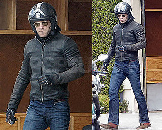 Photos of Ryan Reynolds Getting Ready to Ride His Motorcycle in LA