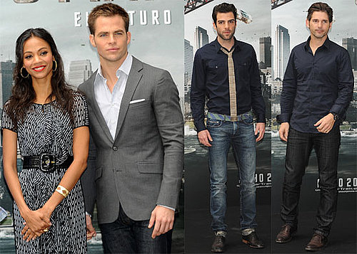 Photos of Chris Pine, Zachary Quinto, Eric Bana, Zoe Saldana at a Photo Call For Star Trek in Spain