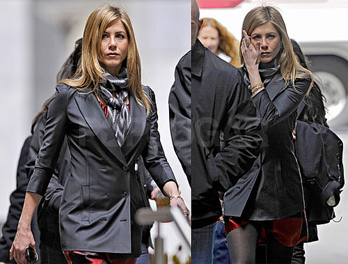 Photos of Jennifer Aniston Drinking Starbucks on the Set of The Baster in NYC
