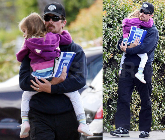 Christian Bale Takes Emmaline to Gymnastics