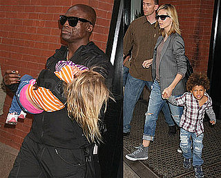 Photos of Heidi Klum, Seal, Leni Samuel, Johan Samuel, Henry Samuel at JFK