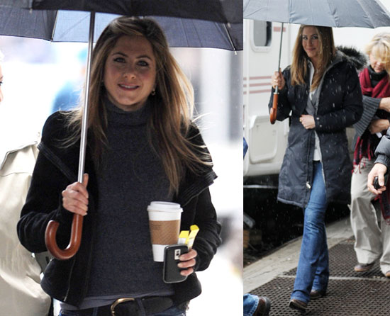 Aniston on Set
