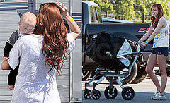 Photos of Ashlee Simpson and Bronx Wentz Filming Melrose Place