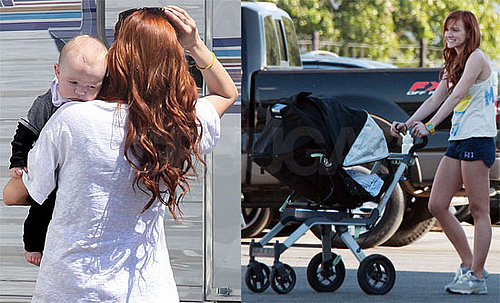 Photos of Ashlee Simpson and Bronx Wentz Filming Melrose Place