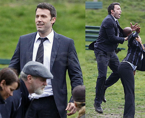 Photos of Ben Affleck Playing Football on the Set of The Company Men