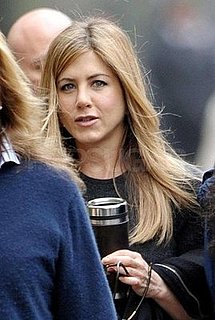Photos of Jennifer Aniston in a Red Dress on the Set of The Baster in NYC