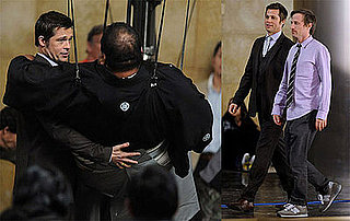 Photos of Brad Pitt and Spike Jonze Filming Softbank Commercial in NYC