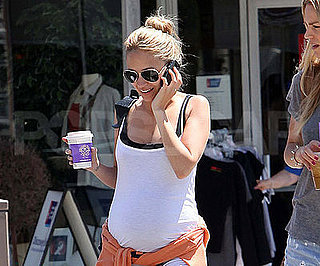 Photo of Pregnant Nicole Richie With Coffee After a Yoga Class in LA