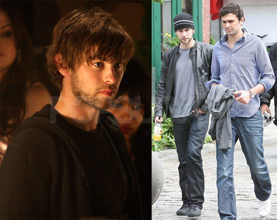 Chace and Zoe on Set