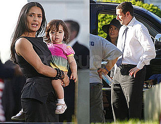Photos of Salma Hayek, Valentina Pinault, and Adam Sandler Filming Grown Ups