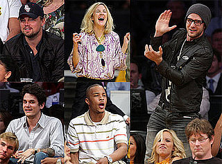 Photos of John Mayer, Justin Timberlake, Leonardo DiCaprio, Drew Barrymore at Lakers Game