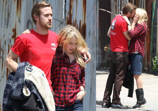 Ryan and Michelle Kissing on Blue Valentine Set