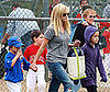 Slide Photo of Reese Witherspoon, Ava and Deacon at a Baseball Game