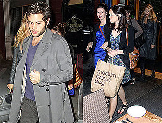 Photos of Penn Badgley at Dinner With Blake Lively, Amber Tamblyn, Alexis Bledel in NYC