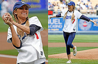 Photos of Lauren Conrad Throwing First Pitch at Dodgers Game