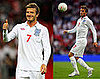 Photos of David Beckham Playing With the English Team Against Andorra