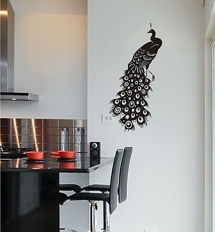 Peacock Vinyl Wall Decal ($22) 