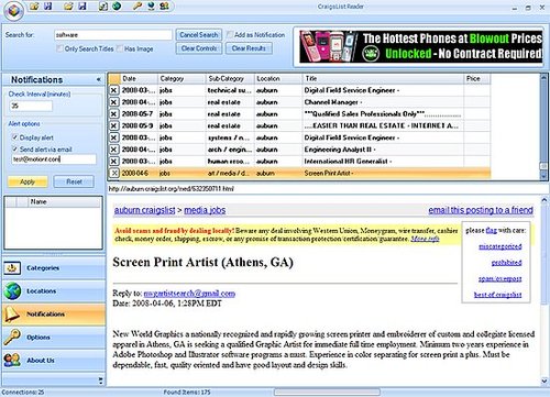 Craigslist Reader Searches Multiple Locations at Once