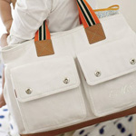 Pottery Barn Seacliff Herringbone Diaper Tote 