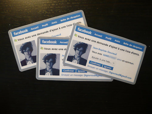 Facebook Friend Request Style Business Cards